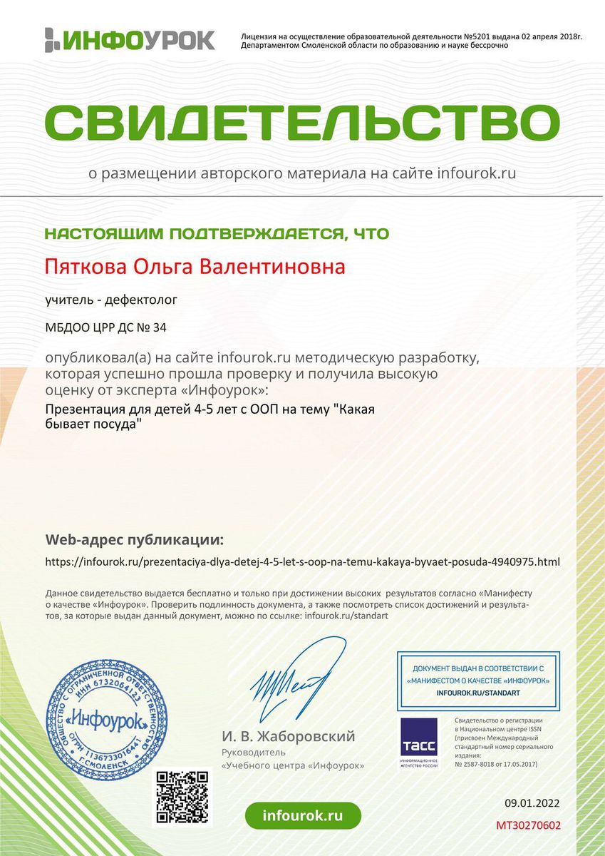 Свидетельство проекта infourok.ru №МТ30270602 (2)
